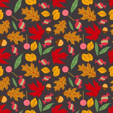 Sonbahar pürüzsüz desen. Vektör illüstrasyon arkaplanı