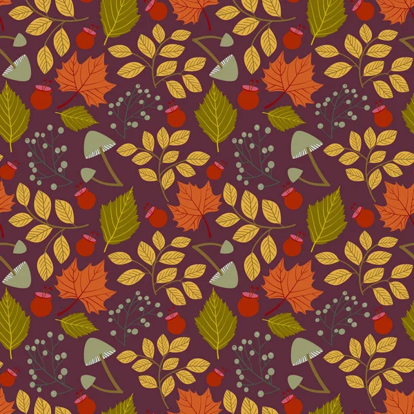 Απρόσκοπτη Μορφή Φθινοπωρινά Φύλλα Σφενδάμου Εικονογράφηση Διανύσματος — Διανυσματικό Αρχείο