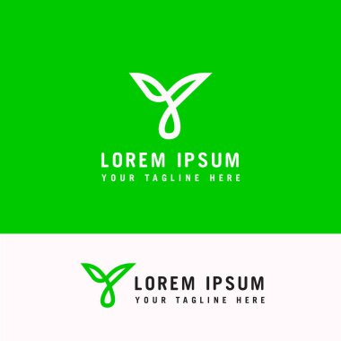Y vektör çizgisi logo tasarımı. Yaratıcı minimalizm logosu simgesi.
