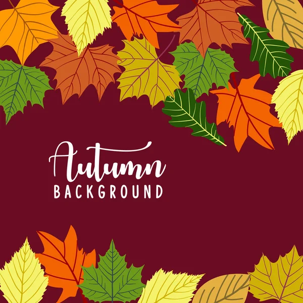 Hallo Herbst Hintergrund Mit Herbstblättern Natur Herbstliches Vektorkonzept Saisonale Illustration — Stockvektor