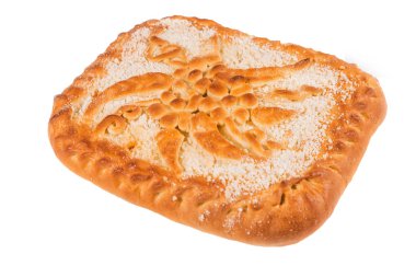 Lezzetli pasta beyaz izole bir arka planda, yakın çekim