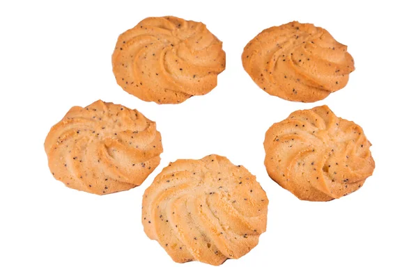 Delicious Sweet Handmade Cookies White Background Top View Fresh Pastries — Stock Photo, Image