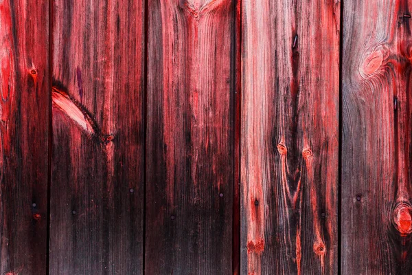 Vintage Wooden Background Red Paint Vertical Boards — Stock Photo, Image
