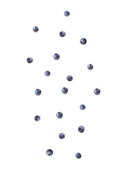 Yaban mersini bir sürü beyaz izole arka plan üzerinde alt, yakın çekim için üst düşmesini