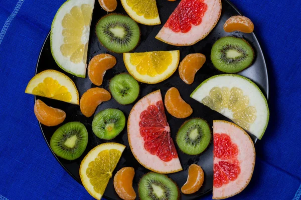 Delicioso Corte Brilhante Doce Ácido Citrino Toranja Laranja Mandarim Querida — Fotografia de Stock