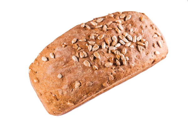 Delicious Rye Bread Seeds Close Isolate White Background Baked Bakery — Stock Photo, Image