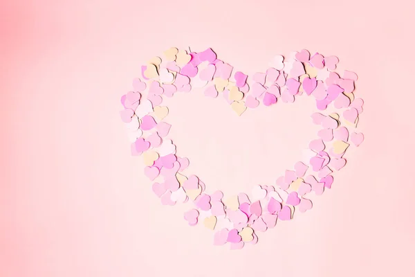 Όμορφη Λεπτή Παστέλ Χρώμα Φόντου Ροζ Καρδιά Έννοια Του Αγίου — Φωτογραφία Αρχείου