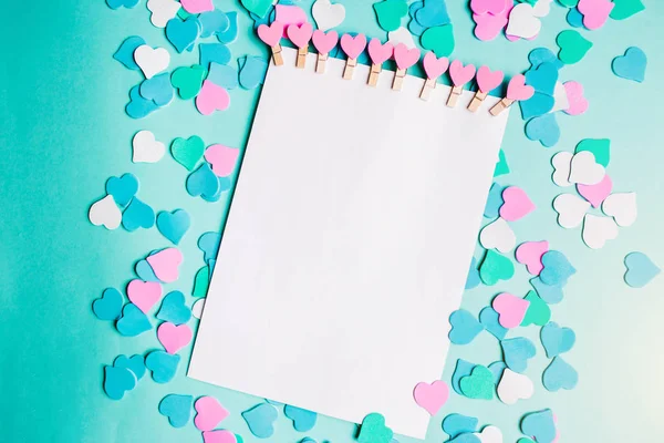 Feliz Tarjeta San Valentín Forma Blanco Papel Para Texto Saludos —  Fotos de Stock