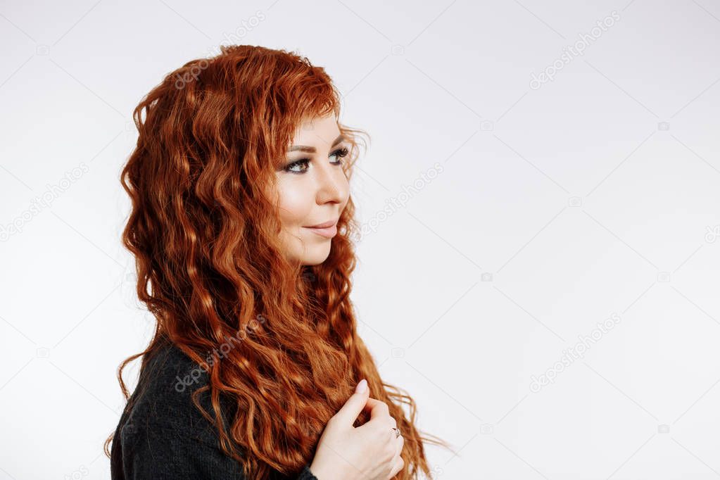 portrait of pretty redhead woman