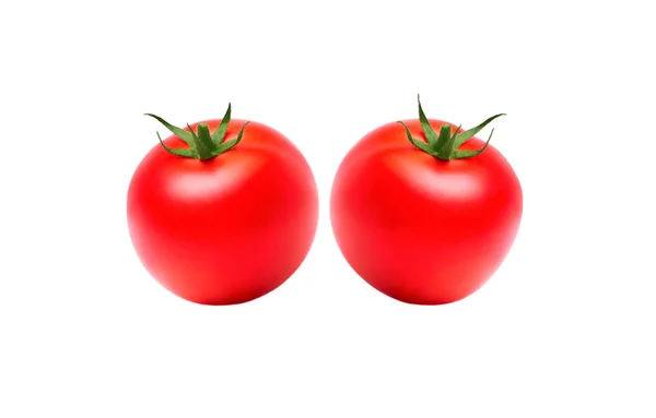 Zwei Tomaten isoliert auf weißem Hintergrund — Stockfoto