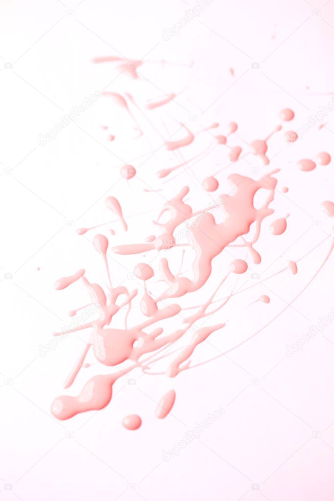 nail polish drop on white background