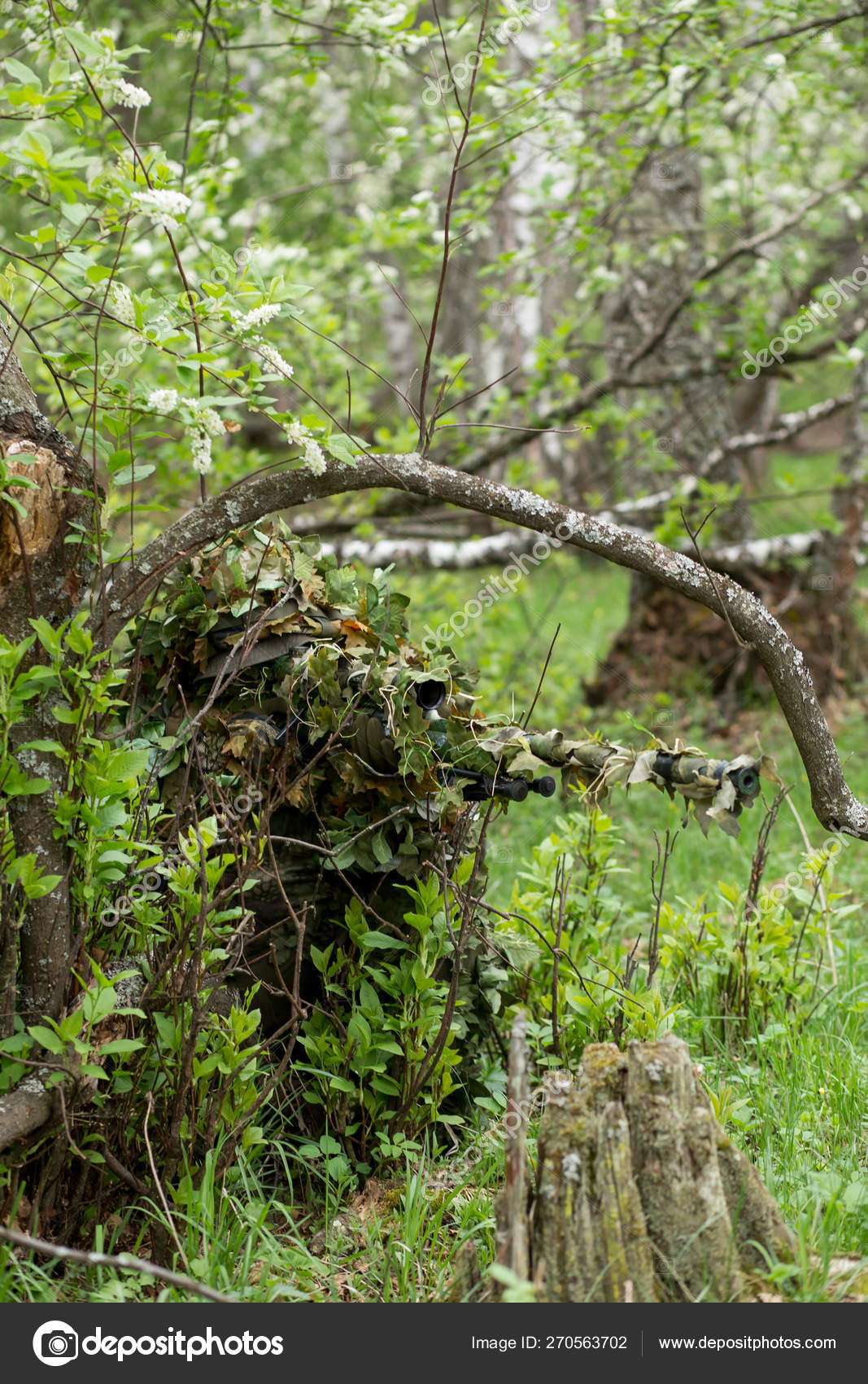 Sniper camuflado na floresta fotos, imagens de © liliyabatyrova@mail.ru  #270563702