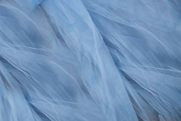 Красива ніжна синя весільна тканина з вуаллю — стокове фото