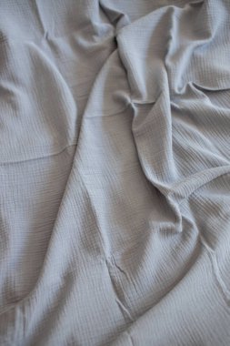 Güzel gri kumaş, üst manzara. tekstil, giyim konseptleri