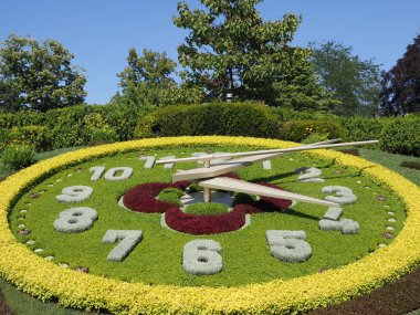 Avrupa Geneva city İsviçre İngilizce Bahçe kentsel kamu park Batı tarafında bulunan harika çiçek saat