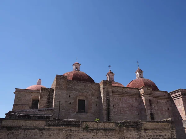 Lado Igreja San Pedro Cidade Mitla Importante Sítio Arqueológico Cultura — Fotografia de Stock