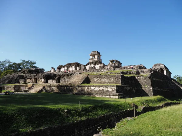 Ruínas Pedregosas Palácio Real Pakal Grande Parque Nacional Mayan Antigo — Fotografia de Stock