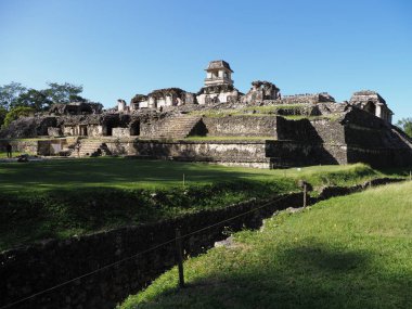 Pakal Kraliyet Sarayı Maya Palenque Milli Park City Meksika büyük antik kalıntıları