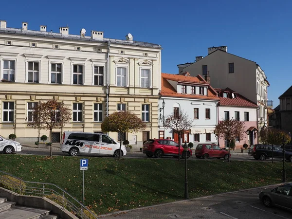 Bielsko Biala Lengyelország November 2018 Házak Szent Miklós Téren Európai — Stock Fotó