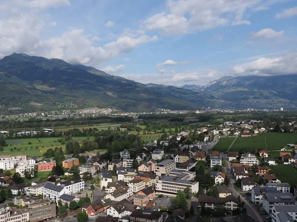 Vaduz Liechtenstein August 2018 Alpenpanorama Einer Kleinen Europäischen Hauptstadt Mit — Stockfoto