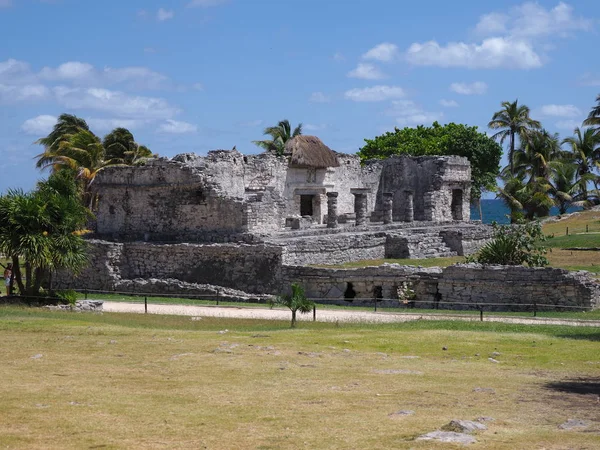 Cityscape Sítio Arqueológico Scenic Com Ruínas Pedregosas Temple Mayan Cidade — Fotografia de Stock