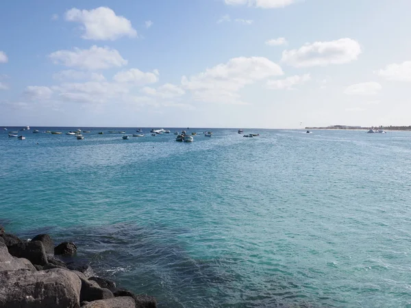 Turquoise Waters Atlantic Ocean Landscapes Rocks African Town Santa Maria — Φωτογραφία Αρχείου