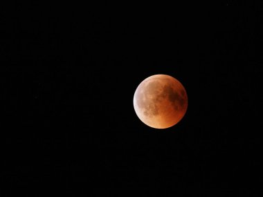 2018 Cuma günü Polonya'dan görülen siyah gökyüzü xxi yüzyılın en uzun toplam Ay Tutulması sırasında Great Blood Moon, 27 Temmuz Cuma günü sıcak yaz gecesi.