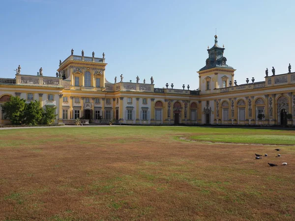 Advertência Polónia Outubro 2018 Cenário Pátio Fachada Palácio Real Wilanow — Fotografia de Stock