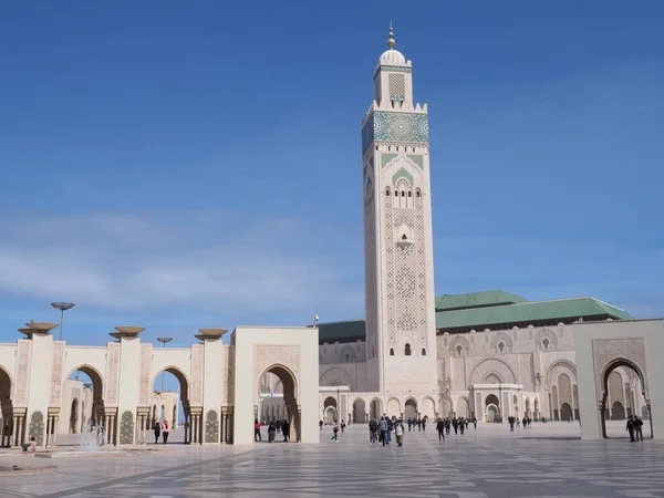 Casablanca Morocco April 2019 Grande Mosque Hassan Minaret African City — 스톡 사진