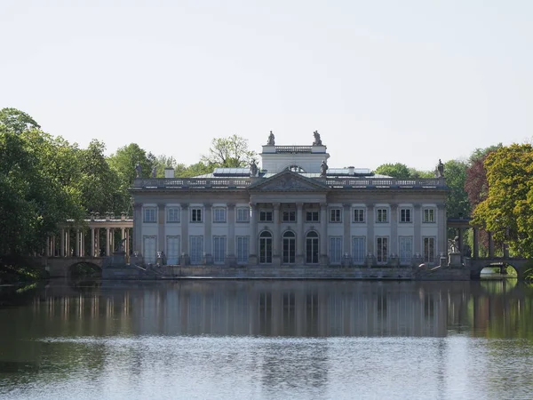 View Palace Isle Lake Baths Park Warsaw European Capital City — ストック写真