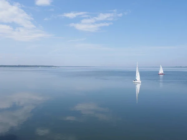 Goczalkowice Poland May 2019 Two Yachts Landscapes Artificial European Reservoir — Photo