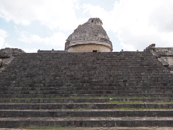 Stairs Obserwatory Chichen Itza Mayan Town Ruins Most Impressive Archaeological — Fotografia de Stock