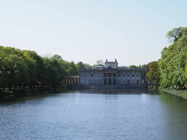 Building Isle Pond European Capital City Warsaw Poland Clear Blue — ストック写真