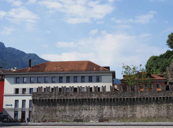 Bellinzona Switzerland July 2017 White Building Fortification Castel Grande European — Stockfoto