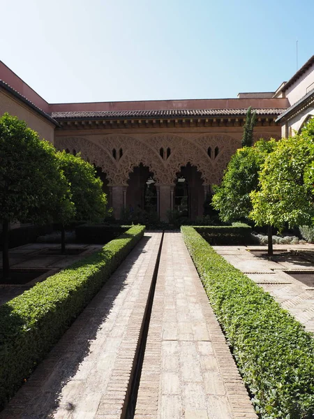 Courtyard Aljaferia Palace European Saragossa City Aragon District Spain Clear — Stockfoto