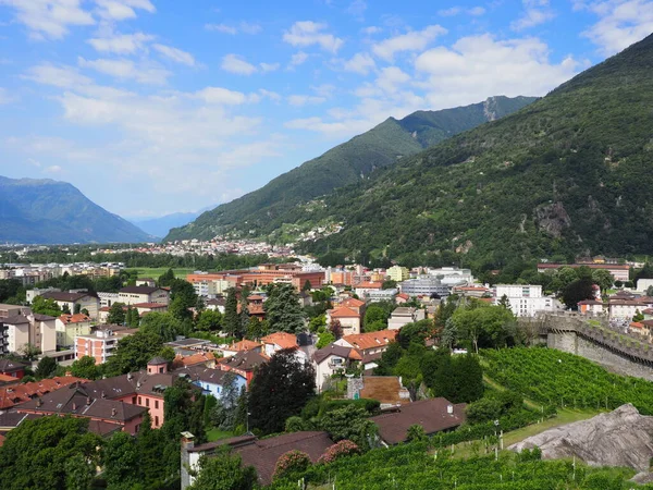 Landscapes European Bellinzona City Capital Canton Ticino Switzerland Clear Blue — ストック写真