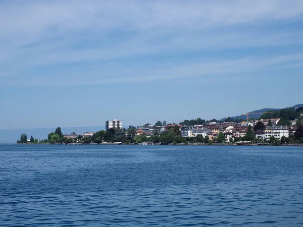 Wonderful View Lake Geneva European Montreux City Canton Vaud Switzerland — Φωτογραφία Αρχείου