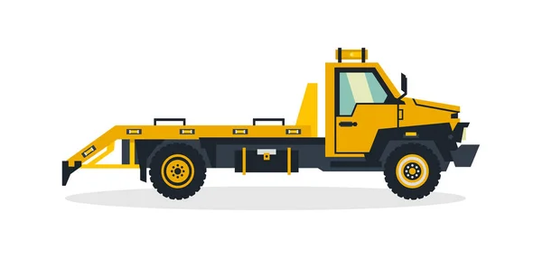 Remolque, vehículos comerciales, equipo de servicio. Camión para la evacuación de coches defectuosos. Ilustración vectorial — Archivo Imágenes Vectoriales