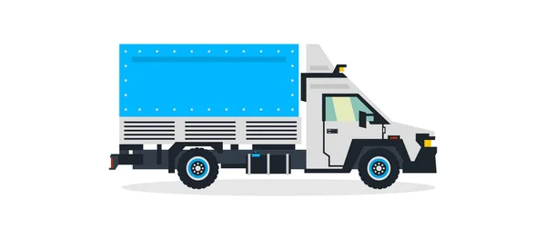 Vrachtwagen, commercieel vervoer, vervoer voor de levering van goederen. Klaar voor verzending. Vectorillustratie — Stockvector