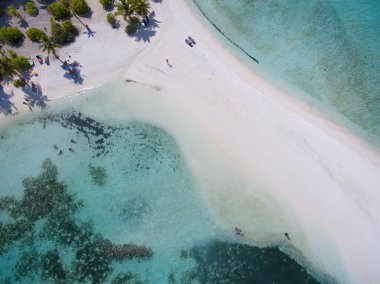 Doğal görünümünü tropik ada mavi okyanus su
