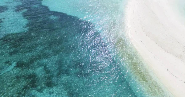 Vue Panoramique Eau Paisible Océan Avec Plage Sable — Photo