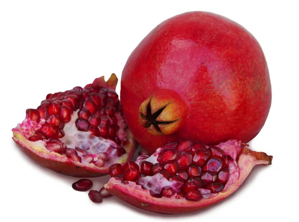 Red pomegranate is isolated on a white background. — Stock Photo, Image