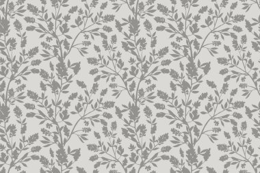 Gri bir arka planda kusursuz çiçek deseni.