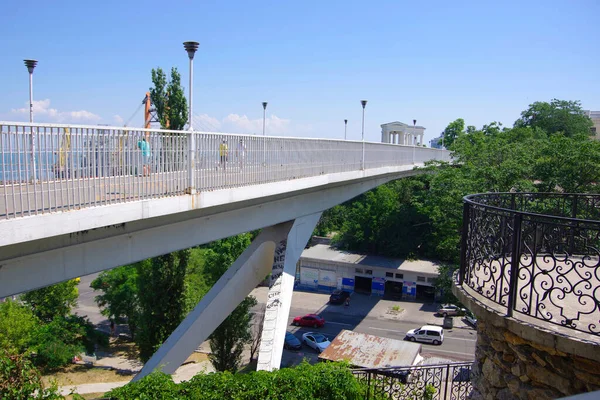 Odessa Ucrânia Esta Uma Ponte Pedonal Passeio Marítimo Cidade Popularmente — Fotografia de Stock