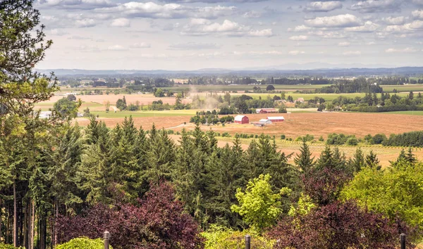 Oregon Countryside Willamette Valley Agricultural Panorama — Stock Photo, Image