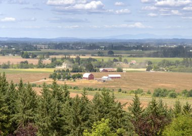 Oregon kırsal Willamette valley tarım panorama.