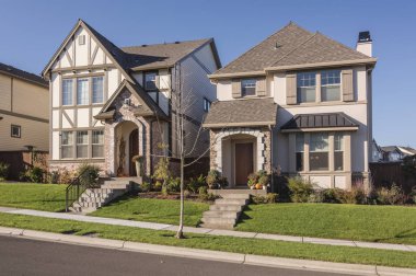 Satır Wilsonville Oregon bir mahallede evlerin.