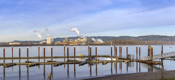 Wood Processing Industrial Compound Plant Panorama Washington State — Stock Photo, Image