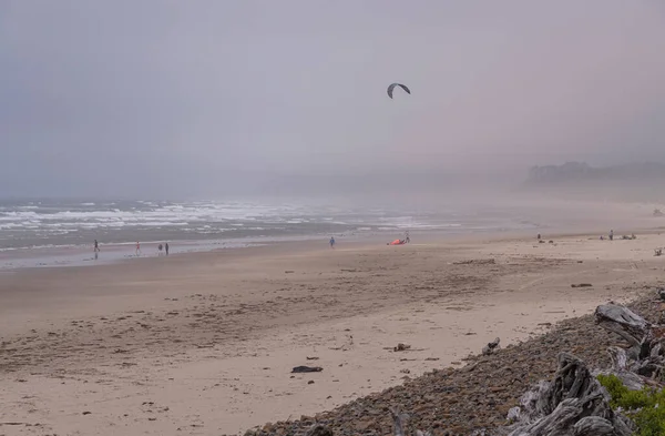 Giornata Nebbiosa Sulla Spiaggia Sulla Costa Dell Oregon — Foto Stock