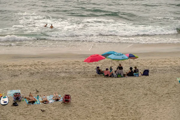 Отдых Пляже Теплую Погоду Карловы Вары Калифорния — стоковое фото